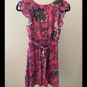 Pink Floral Ruffle dress